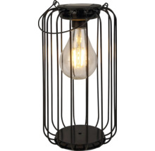 Solcellslampa med glödlampa i en metallbur