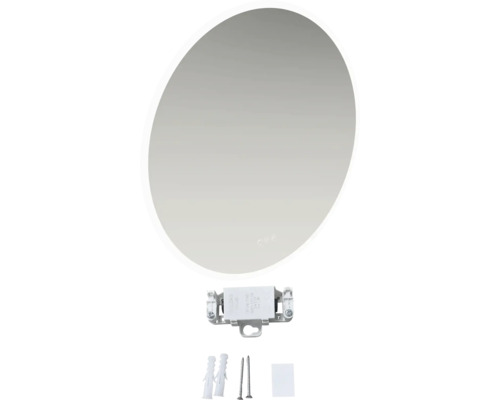 Oval badrumsspegel med fästmaterial