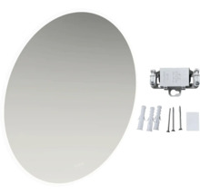 Oval spegel med monteringsmaterial