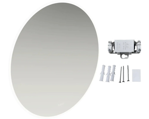 Oval spegel med monteringsmaterial