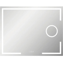 Rektangulär spegel med LED-ram och beröringssensor