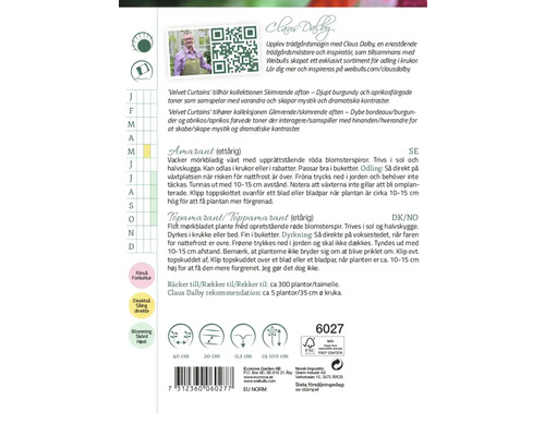 Amarant Velvet Curtains växtinformation