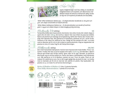 Fröförpackning Klockranka vita blommor