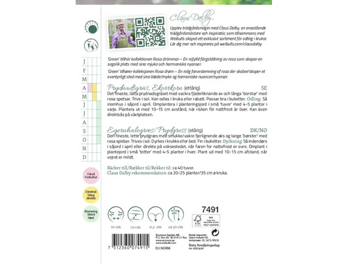 Information om prydnadsgräs Ekorrkorn, ettårig