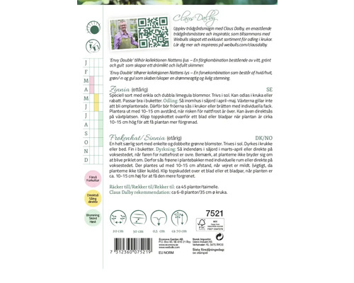 Information om sådd och odling av zinnior och eterneller