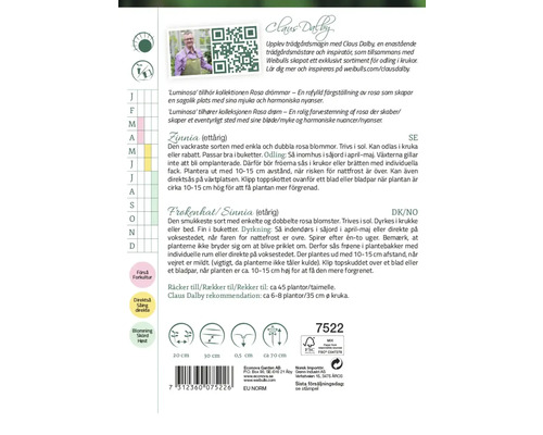 Information om Zinnia blomfrön