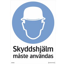 Säkerhetsanvisning: Använd skyddshjälm