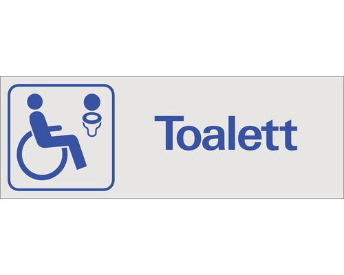 Skylt SYSTEMTEXT Toalett handikapp 225x 80mm aluminium