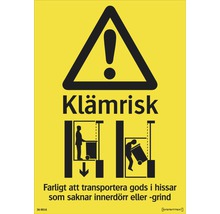Varningsskylt klämrisk