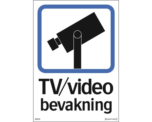Skylt SYSTEMTEXT TV/video bevakning 148x210mm