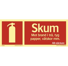 Skylt SYSTEMTEXT Skumsläckare 100x250mm Supernova® aluminium