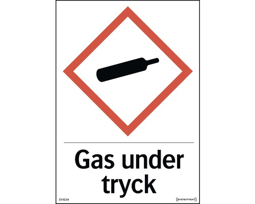 Dekal SYSTEMTEXT Gas under tryck 210x297mm