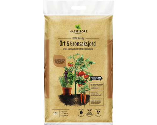 Ört- & grönsaksjord HASSELFORS GARDEN 15L