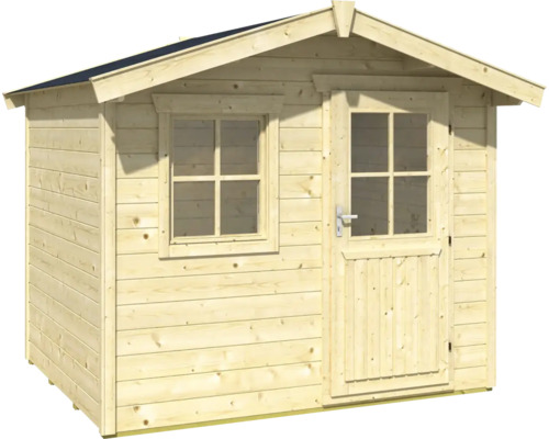 Trädgårdshus i trä med fönster och dörr