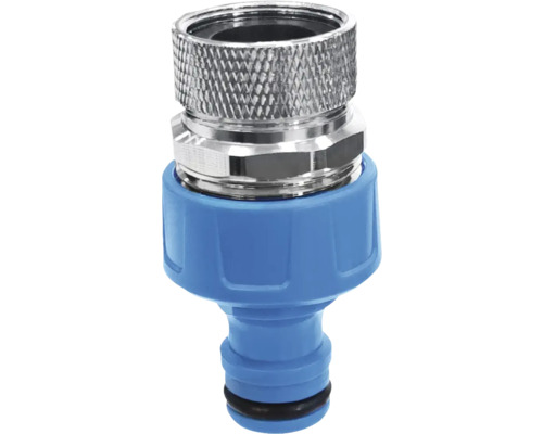 Trädgårdsslangkoppling av metall och plast