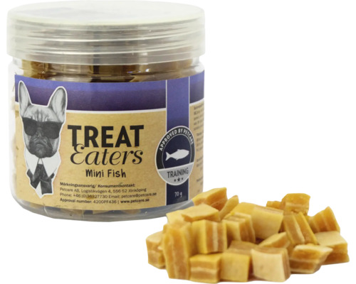 Treat Eaters Mini Fish hundgodis i burk med godisbitar