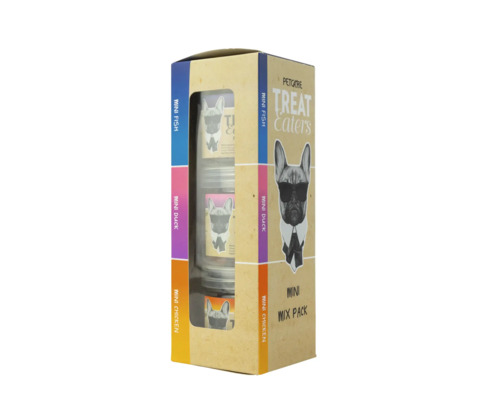 Petcare Treat Caters Mini Mix Pack hundgodis med fisk, anka och kyckling