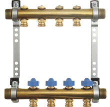 Värmekretsfördelare av mässing med monteringsfäste