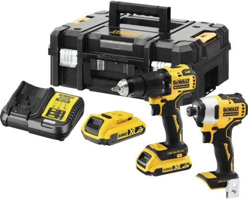 Verktygspaket DEWALT DCK2062D2T-QW 18V 2 maskiner inkl. 2x2,0Ah batterier och laddare i TSTAK