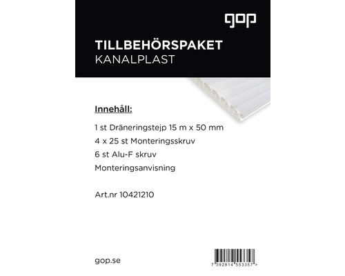 Tillbehörspaket för kanalplast