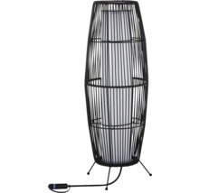 Golvlampa med rottinglook och lampskärm