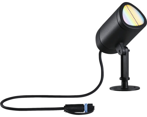 Trädgårdsstrålkastare av metall med kabel och kontakt