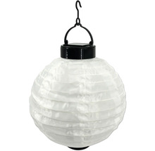 Solarlampa med papperslykta och krok för upphängning