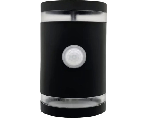 Svart LED-lampa med rörelsedetektor