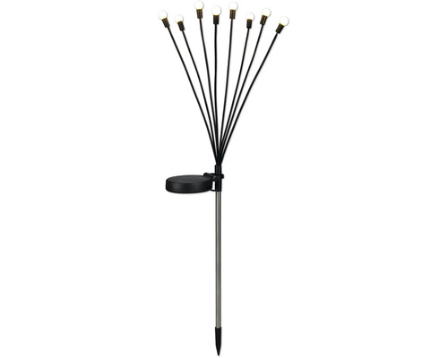 Solarlampa med markspett och åtta lysdioder