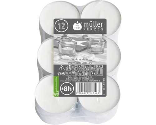 Förpackning med tolv värmeljus