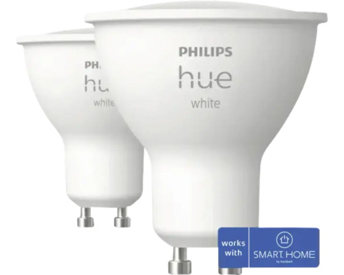 LED-lampa PHILIPS HUE White Ambiance 4,2W GU10 2-pack Två Philips Hue White glödlampor