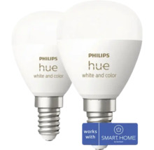 Två Philips Hue-lampor för vitt och färg