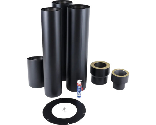 Skorstenspaket SAFEPIPE I NORDEN grundpaket svart metall 3,37 m ø 150 mm