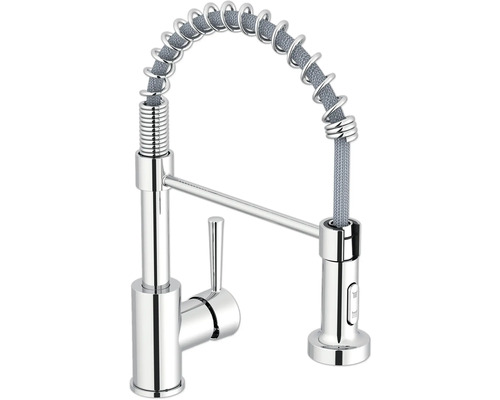 Köksblandare med spiralfjäder och utdragbar dusch