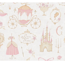 Tapet med sagomotiv som vagn och slott