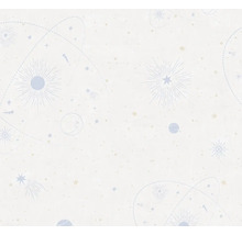 Tapet med stjärn-, mån- och planetmotiv