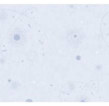 Tapet med stjärnor, månar, planeter och himlakroppar