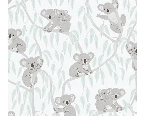 Tapet med koalor och eukalyptusblad
