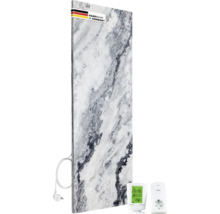 Infrarödvärmare med marmorlook, temperaturregulator och kontakt