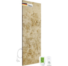 Infrarödvärmare med naturstensutseende, temperaturregulator och trådlöst uttag