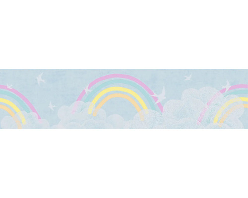 Tapet med regnbågar, moln och fåglar