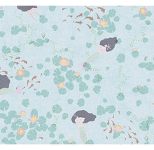 Mönster med sjöjungfrur, näckrosor och fiskar