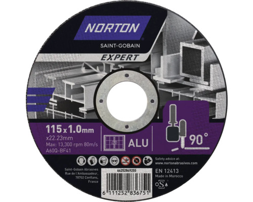 Norton Saint-Gobain Expert kapskiva, 115 x 1,0 mm, för aluminium
