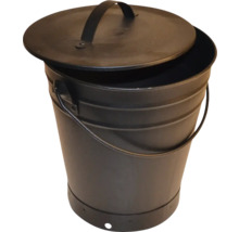 Askhink med lock SAFEPIPE I NORDEN svartlackerad metall 10 l