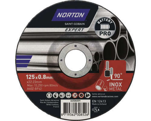 Norton Saint-Gobain Expert kapskiva 125x0,8 millimeter för metall och rostfritt stål