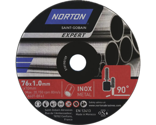 Norton Saint-Gobain Expert kapskiva för metall, 76 x 1,0 mm