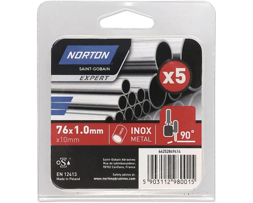 Norton Saint-Gobain Expert Kapskivor för metall, 76 x 1,0 millimeter, 5 stycken