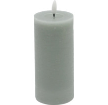 LED-ljus vax Ø7x17cm platt salvia