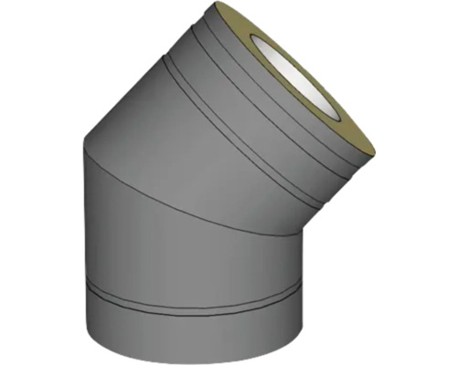 Rörmodul SAFEPIPE I NORDEN svart stål helisolerad böj 45 grader ∅ 150 mm