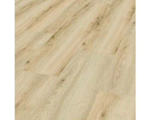 Laminatgolv KRONOTEX Exquisit plus Edersee ek natur Närbild av installerade laminatgolv